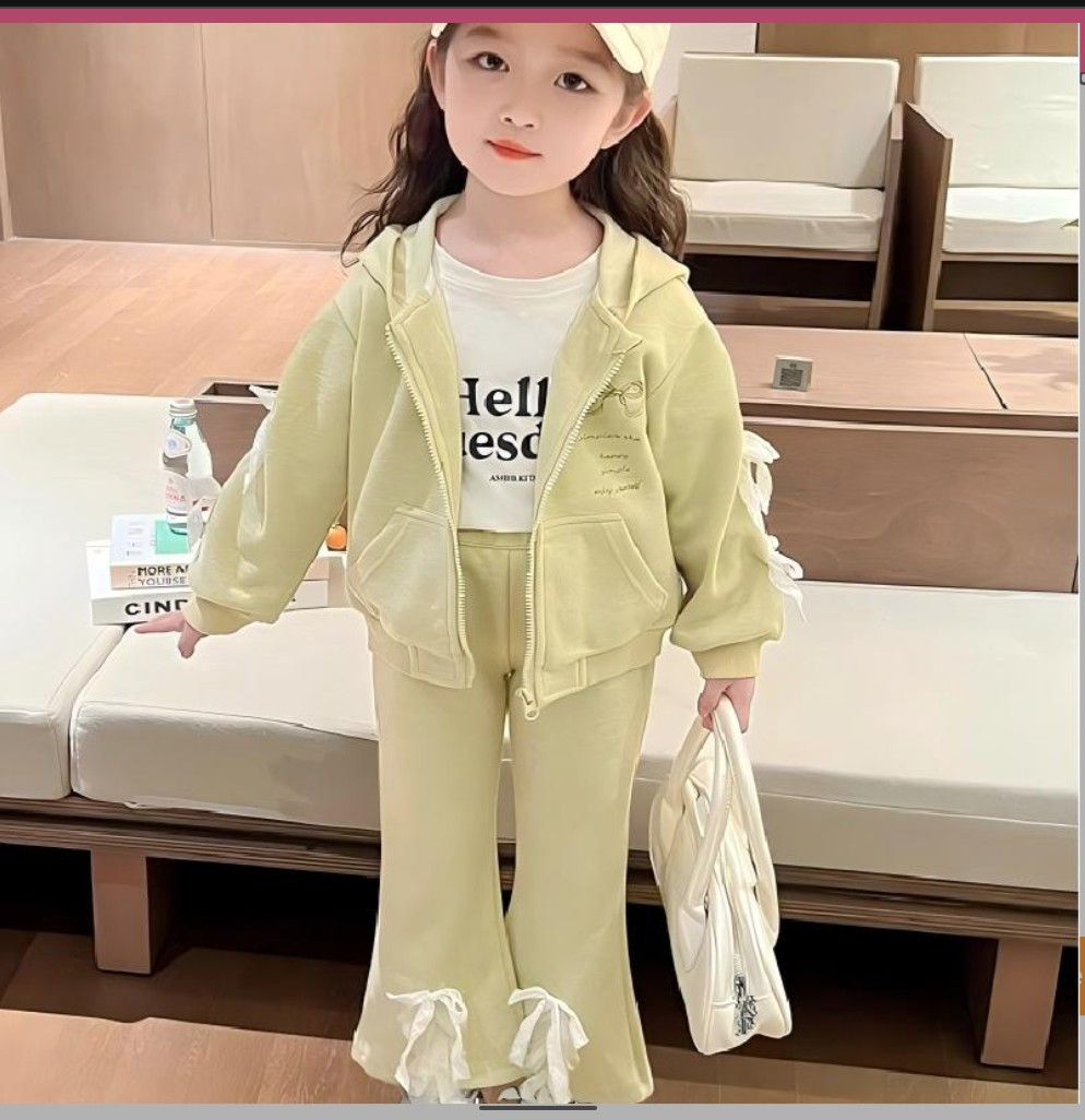 Made with Cotton Imitation) - Cute Heart-Shaped Autumn/Spring/Autumn Sweatshirt Two-Piece Set