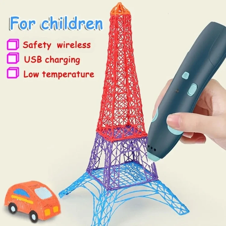 USB Charging Low-Temperature Wireless Graffiti Printing Pen Set Children DIY 3D Painting Pen STBD0604794901AG