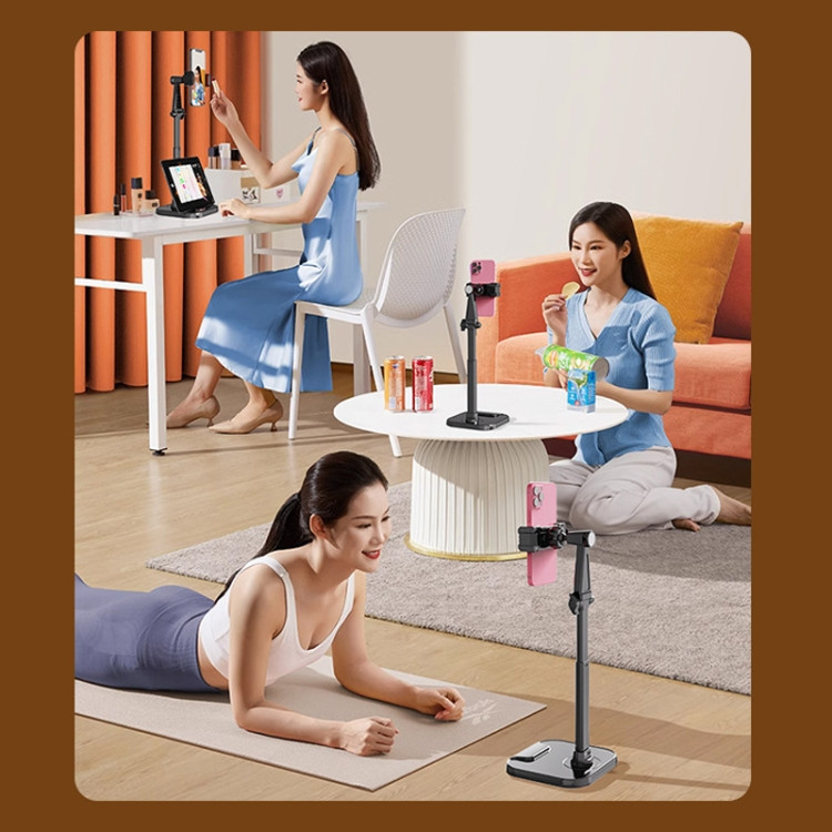 Dual-Position Rotatable Phone And Tablet Stand Retractable Weighted Base Desktop Holder RTBD0605282904F
