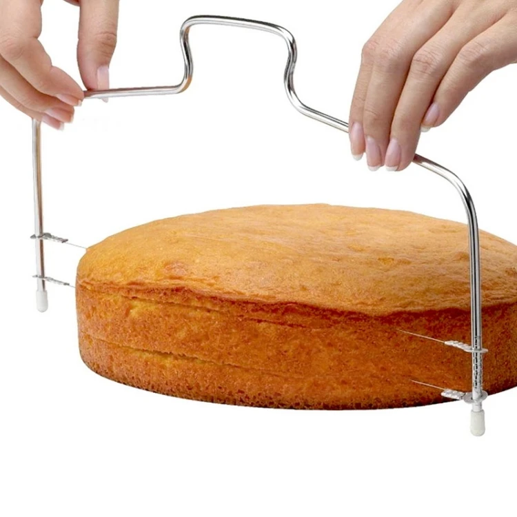 Stainless Steel Adjustable Wire Cake Cutter Slicer Leveler DIY Cake Baking Tools(Doule Wire Cutter) GTBD055546301AQ