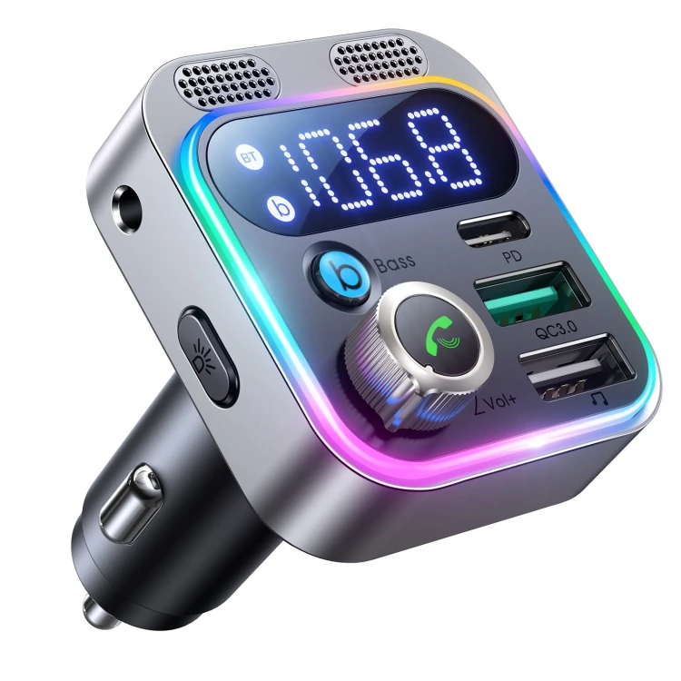 JR-CL16 48W Bluetooth 5.0 Car Wireless FM  FEDA003482301A STransmitter(Silver) REDA003482301AD