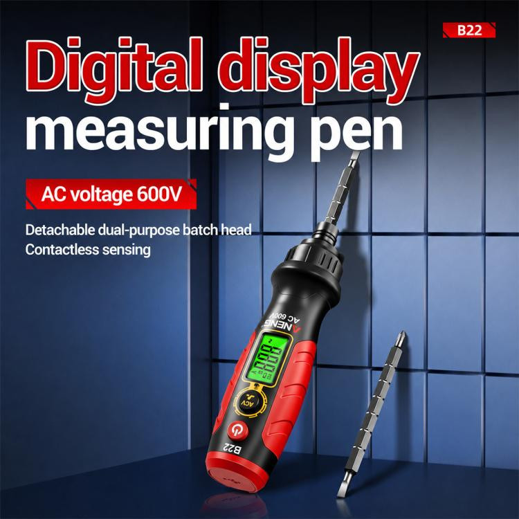 Digital Display Ratchet Screwdriver Non-Contact Voltage Tester ANENG B22 TEDA009921701B G