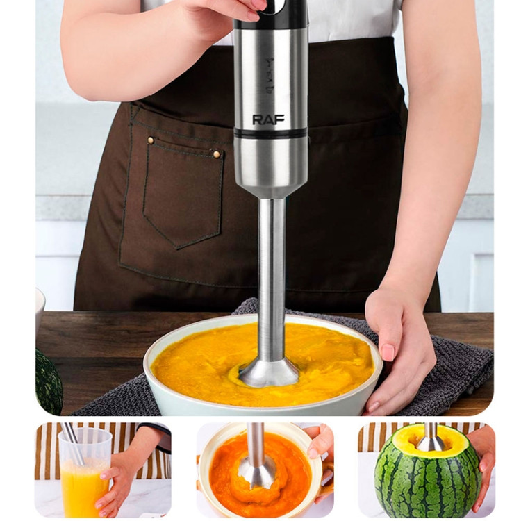 RAF 700W 4-blade Handheld Electric Blender Stainless Steel Food Cooking Stick,EU Plug WTBD0604112701AB