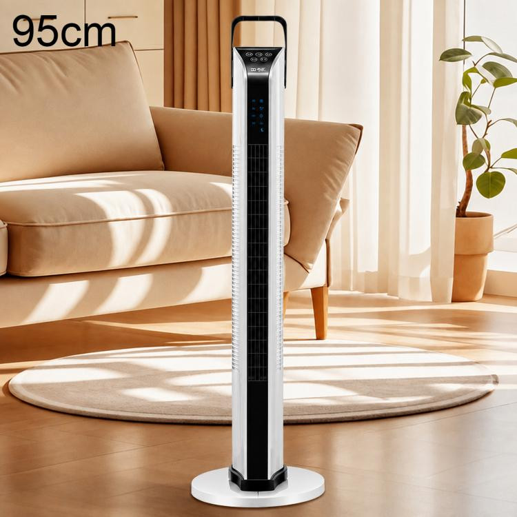 Handle Floor Bladeless Tower Fan, 95cm Tall Manual Control Fan(Black White)