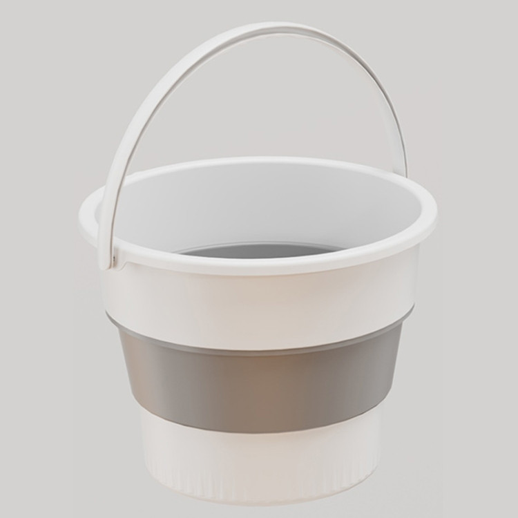 10L Folding Thickened Portable Plastic Bucket Outdoor Fishing Barrel Car Travel Wash Barrel(Deep Blue) 4TBD0603930501A7