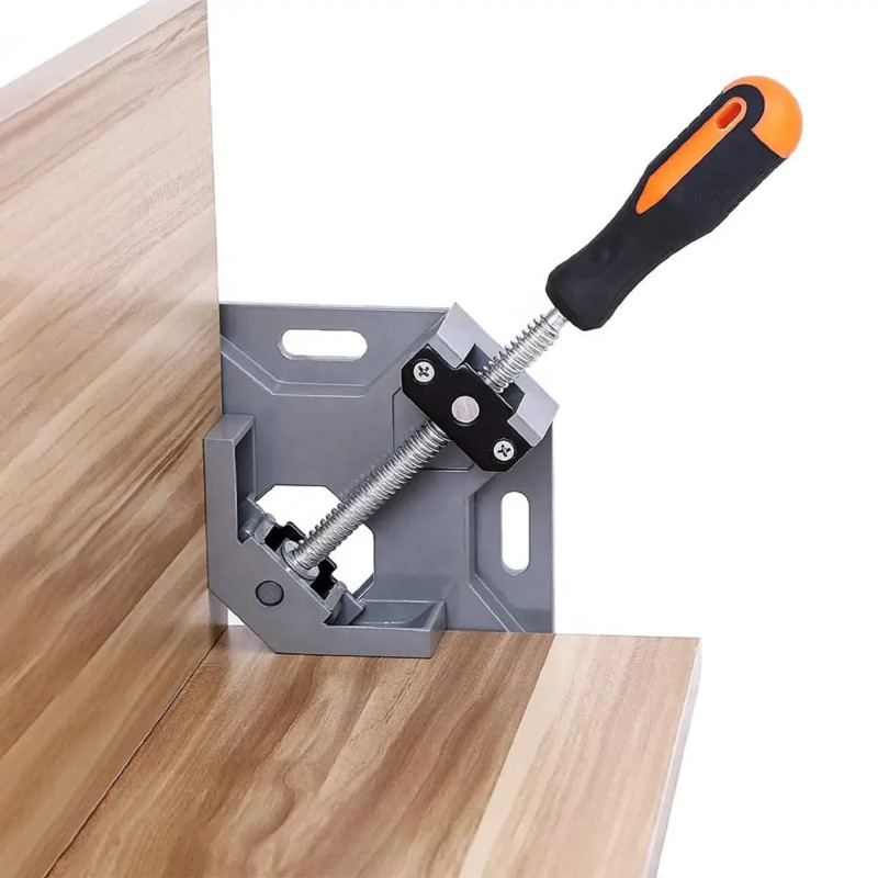 Aluminum Single Handle 90 Degree Right Angle Clamp Angle Clamp Woodworking Frame Clip Right Angle Folder Tool ROG7422G