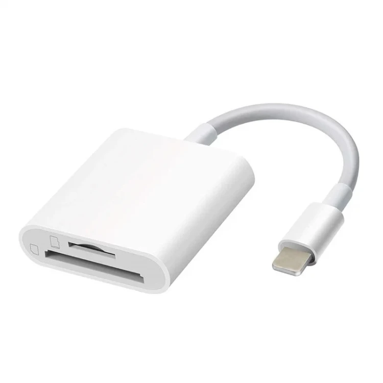 8 Pin to SD + TF Card Reader 2 in 1 Adapter For iPhone / iPad, Cable Length: 9.7cm(Double Slots) XTBD0585081101AS