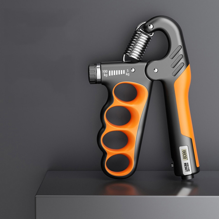 5-100kg Adjustable Hand Grip Strengthener Arm Muscle Exerciser, Spec: Electronic Counter Orange DTBD0604383701G