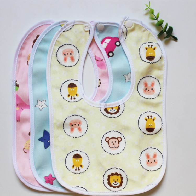 4pcs Waterproof Kids Bib Crystal Velvet Double Layer Baby Drool Towel(Color and Style Random Delivery) ETBD0603667501AF