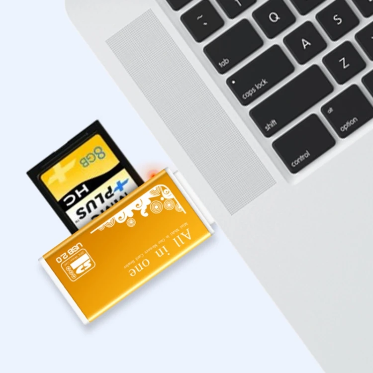 Multi in 1 Memory SD Card Reader for Memory Stick Pro Duo Micro SD,TF,M2,MMC,SDHC MS Card(Gold) BTBD050074801DF