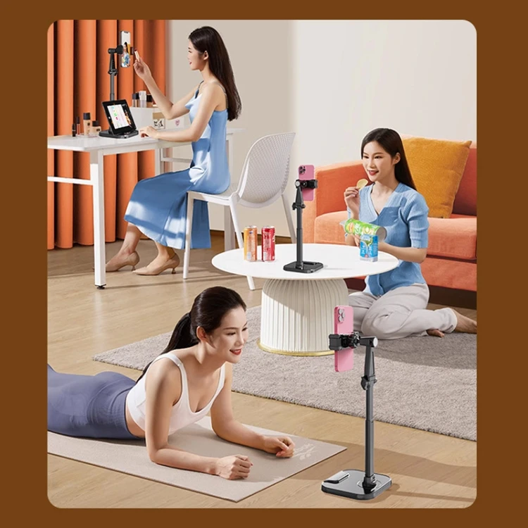 Dual-Position Rotatable Phone And Tablet Stand Retractable Weighted Base Desktop Holder RTBD0605282904F