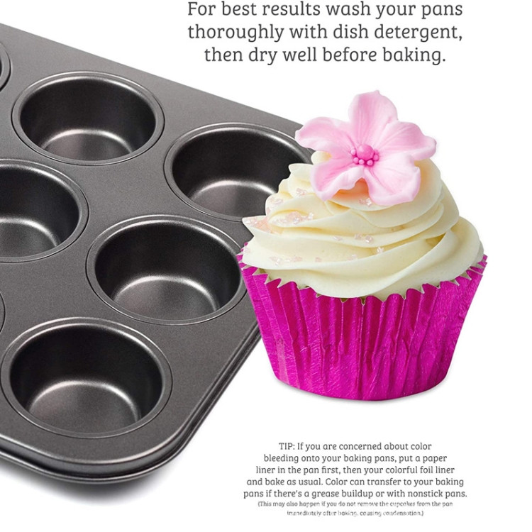 100pcs /Box Muffin Cake Paper Cups Baking Paper Tray Thickened Aluminum Foil Oil-proof Cupcake Liner​ TTBD0605317001AB
