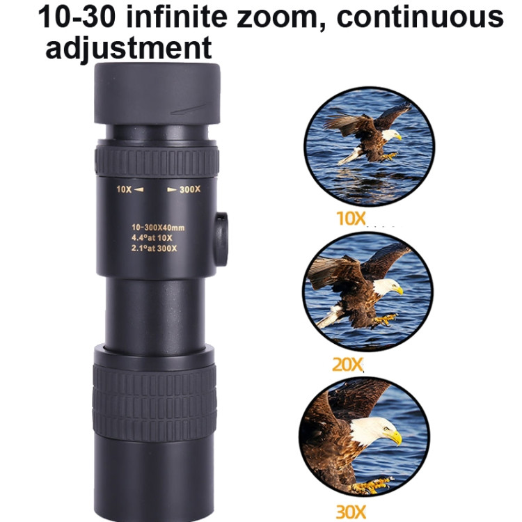10-300x40 Monocular HD Telescope BAK4 Prism Telescope,Style: Standard FTBD0602207301G