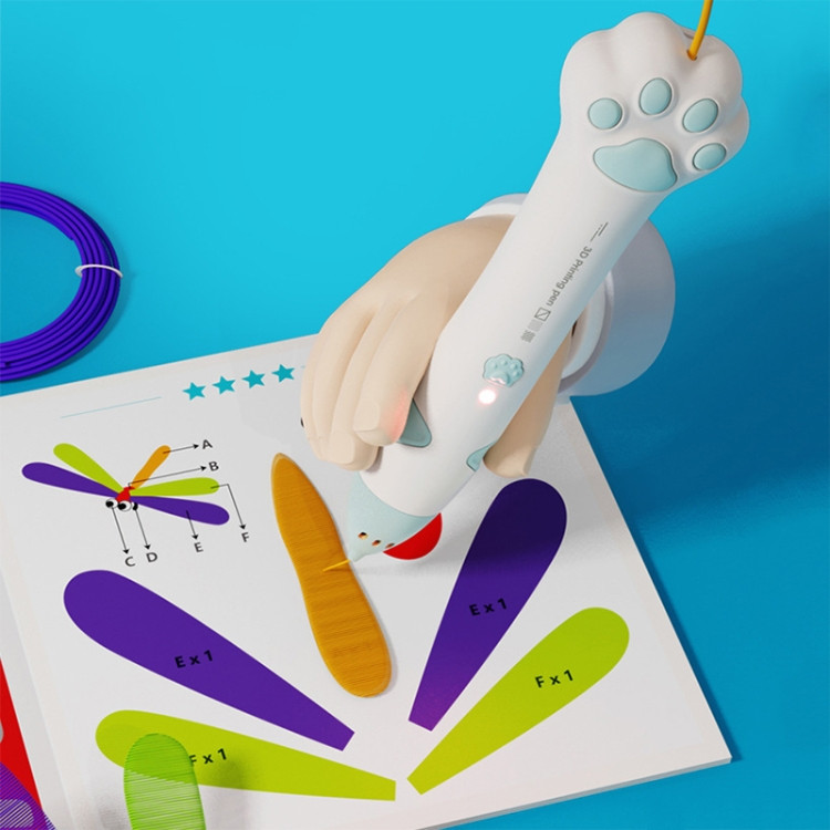 3D Painting Pen Cat Claw USB Charging Low Temperature 3D Printing Pen Children DIY Graffiti FTBD0604799401BP