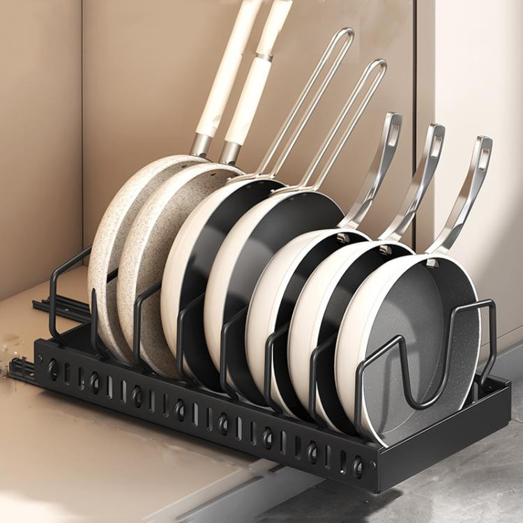 Kitchen Pull-Out Rack Pots And Pans Organizer with Baffle VTBD0605609602B
