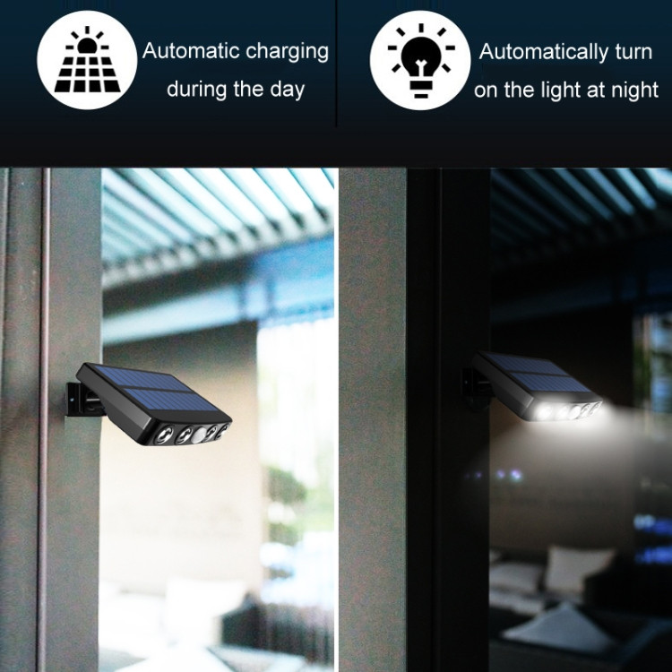 Without Ground Plug Wiring Free Infrared Sensor Waterproof Solar Lighting Wall Light, Color Temperature:White Light KTBD053781401L