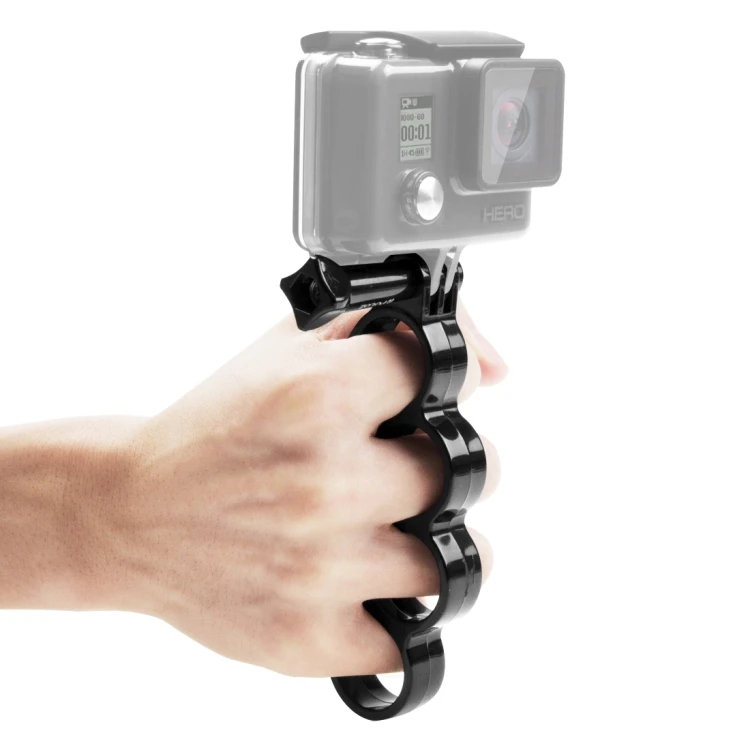 Handheld Plastic Knuckles Fingers Grip Ring Monopod Tripod Mount with Thumb Screw for GoPro, Insta360, DJI and Other Action Cameras EPU173BG