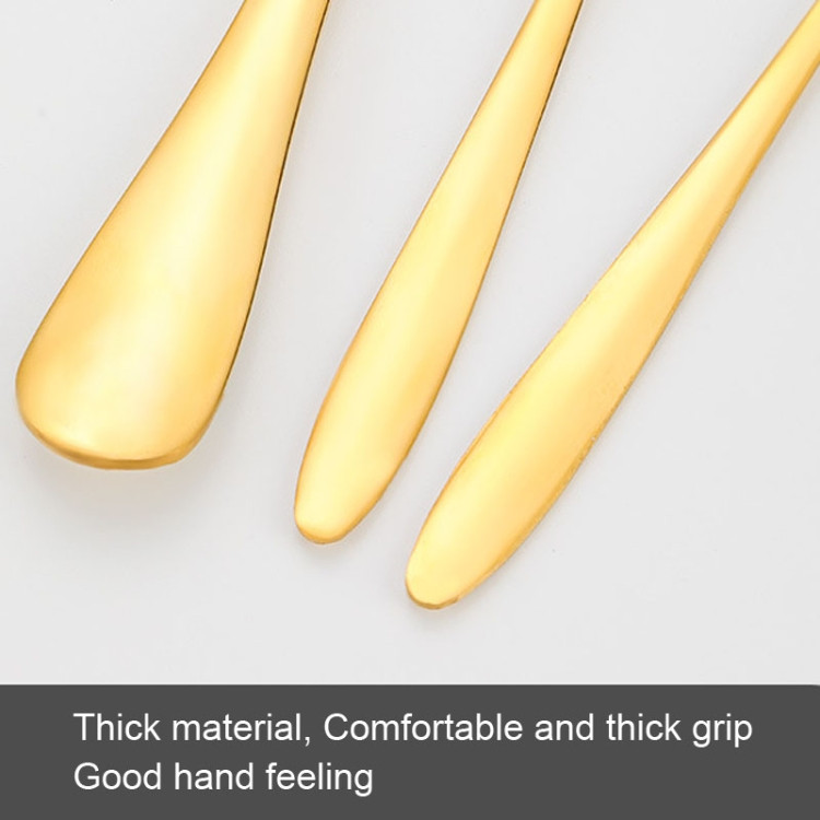 6pcs/set Stainless Steel Cake Knife And Fork Set, Color: Gold With 3-tine Forks DTBD0603846102F