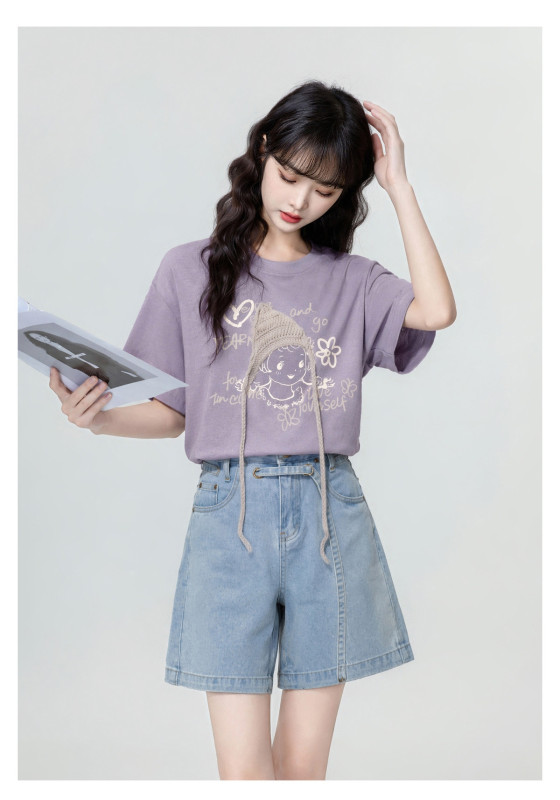 Korean Design, Trendy, Three-Dimensional Decoration, Loose Round Neck Top
