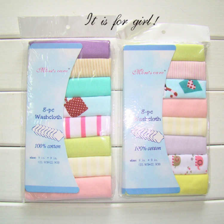 8 PCS/LOT Cotton Newborn Baby Towels Saliva Towel Baby Boys Girls Nursing Towel Handkerchief ETBD068003801BG