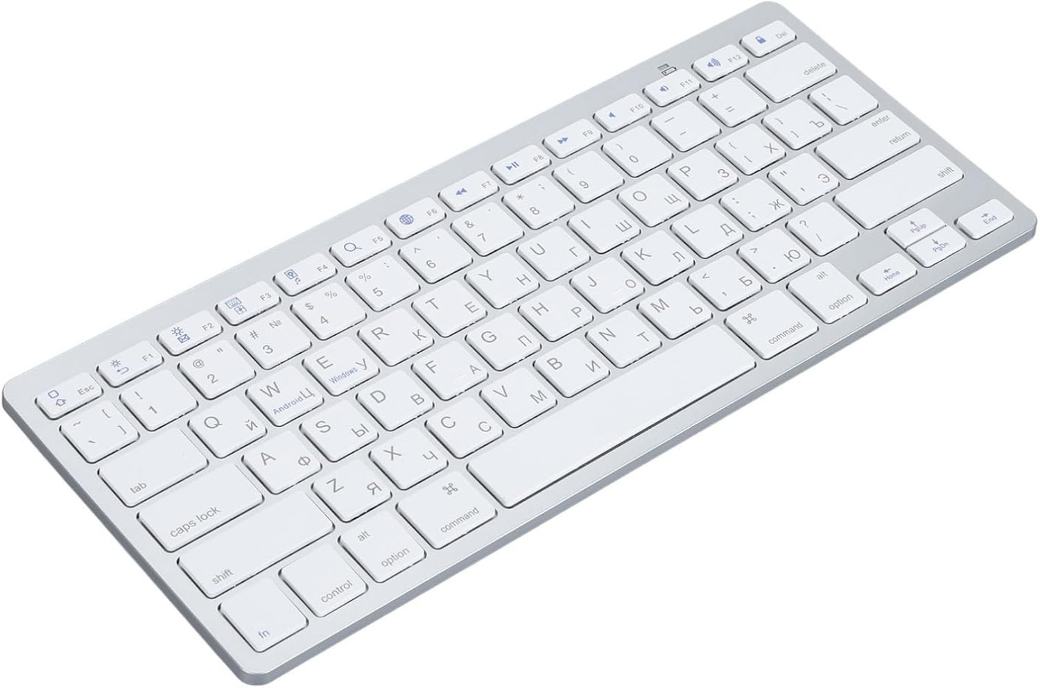Bluetooth Wireless 78 Keys Ultrathin Keyboard for Windows / iPad / iPhone(Silver)​​ RKB1200SH
