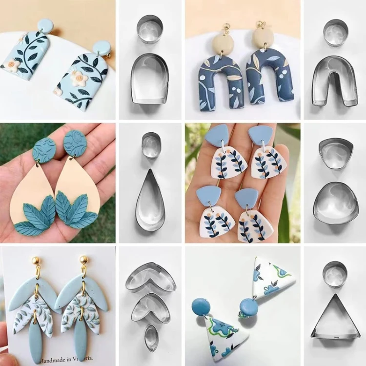 36 In 1 Stainless Steel Polymer Clay Earring Cutters Baking Mould RTBD06030404H