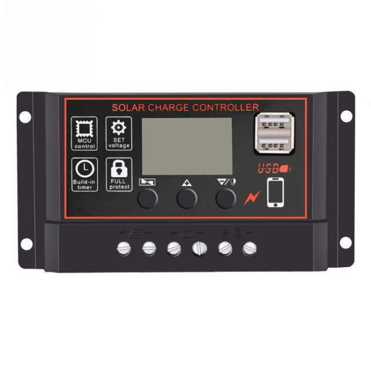 10A 12V24V Simple Solar Controller Light Time Control Solar Charge And Discharge Controller With USB DTBD0557782201G