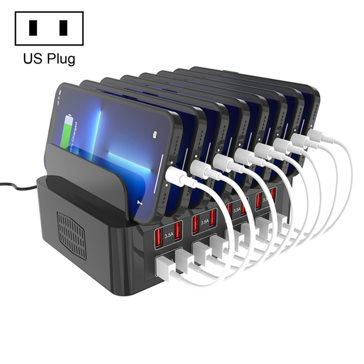 150W 16 x USB Ports Smart Charging Station with Phone & Tablet Stand, US Plug RIP8G1265H