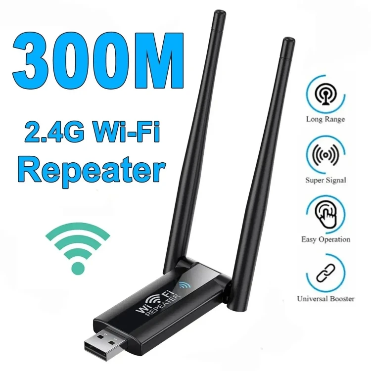 USB Powered WiFi Signal Amplifier Through Wall Wireless Router Extension STBD0605373601AJ