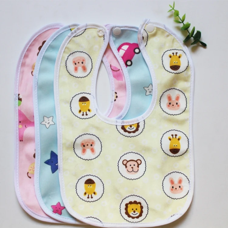 4pcs Waterproof Kids Bib Crystal Velvet Double Layer Baby Drool Towel(Color and Style Random Delivery) ETBD0603667501AF