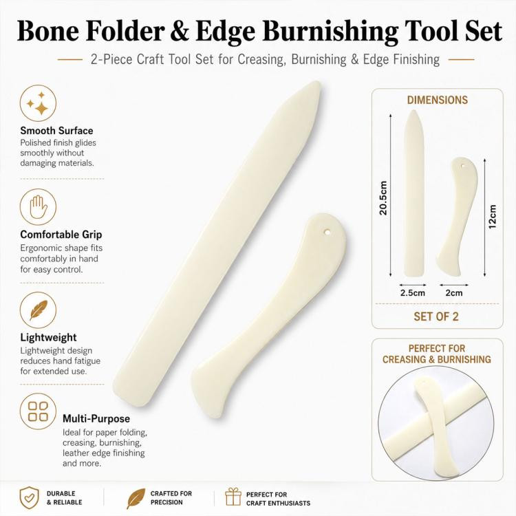 Trimmer Carve Leather Scraper Bone-colored Paper Folding LEDA009840901AH