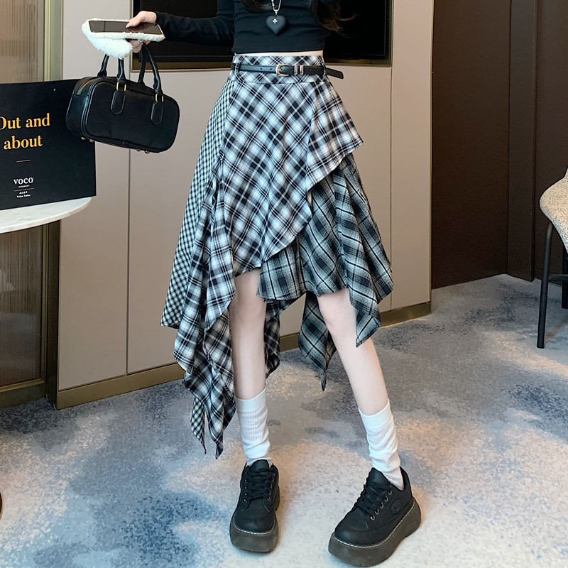 Korean style skirt with belt