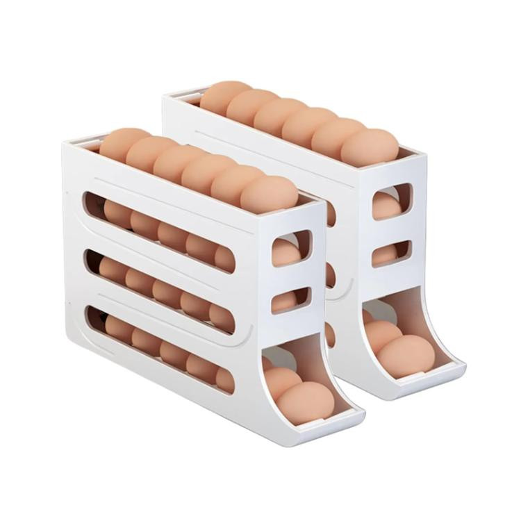 2pcs Slide Refrigerator Eggs Rack Automatic Rolling Tray Drop-proof Carton ATBD0605938501AT
