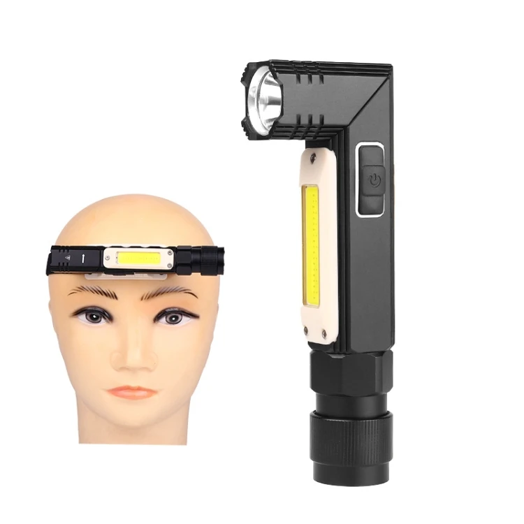 XPG+COB Red White Light USB Rechargeable Folding Strong Light Flashlight, Style: 3189B Small With Headlight Belt STBD0604343102C