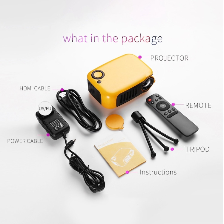 A2000 Portable Projector 800 Lumen LCD Home Theater Video Projector, Support 1080P, UK Plug DDMP0151BF